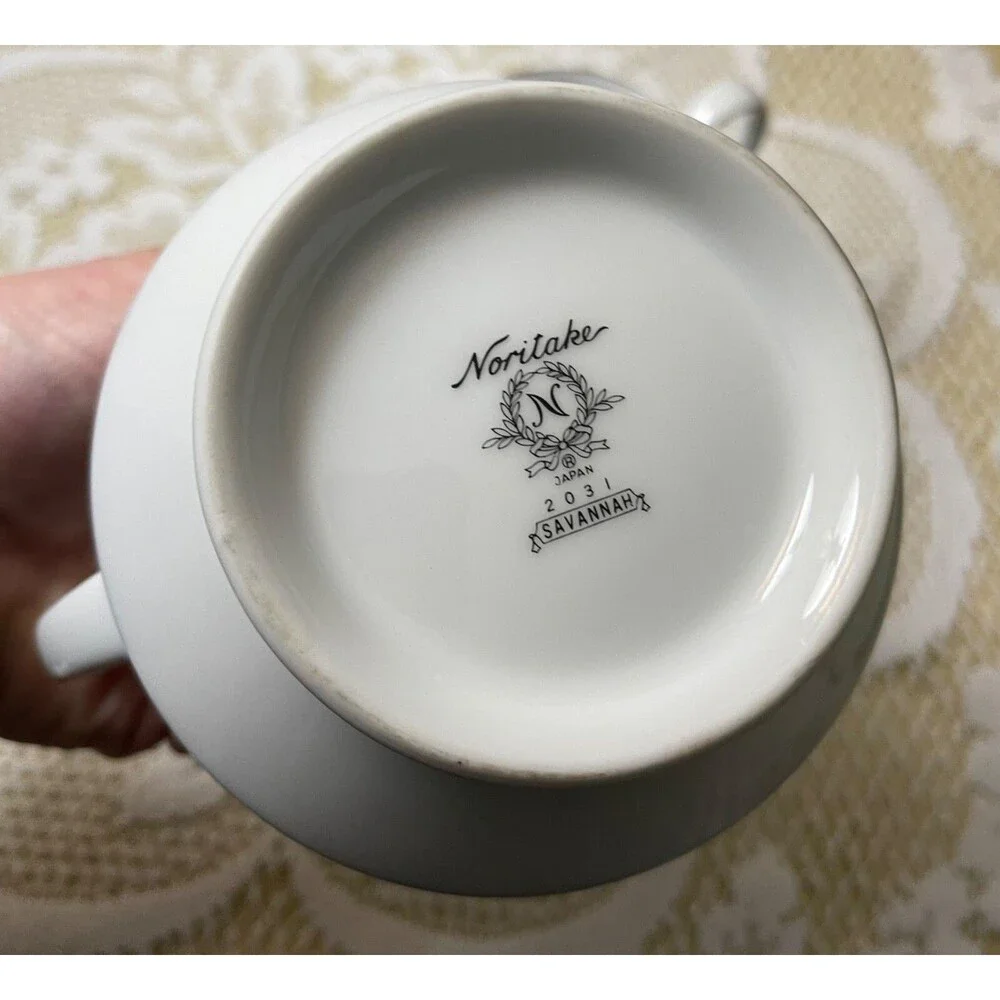 Noritake Savannah 203 Sugar Bowl & Creamer Set Floral Porcelain Grannycore